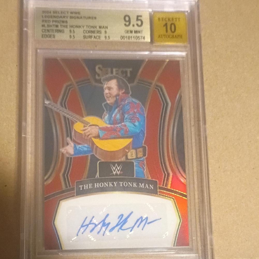 Honky Tonk Man 2024 WWE Select Beckett Graded 9.5 Serial #44/99 Autograph Card